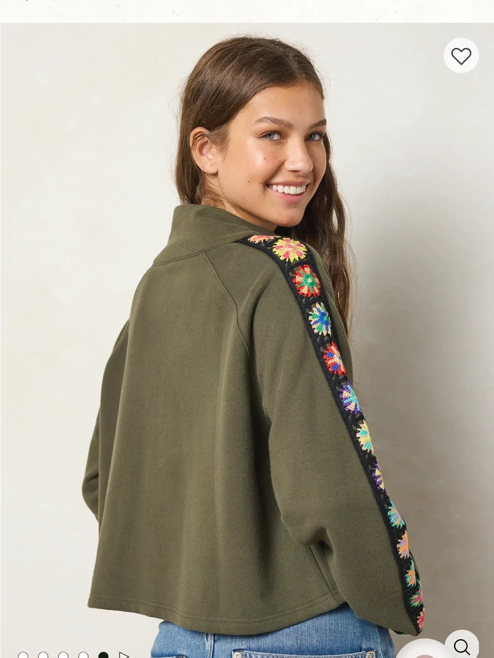 Natural Life Lyvie Trim Sweatshirt in Olive - Picture 2 of 9